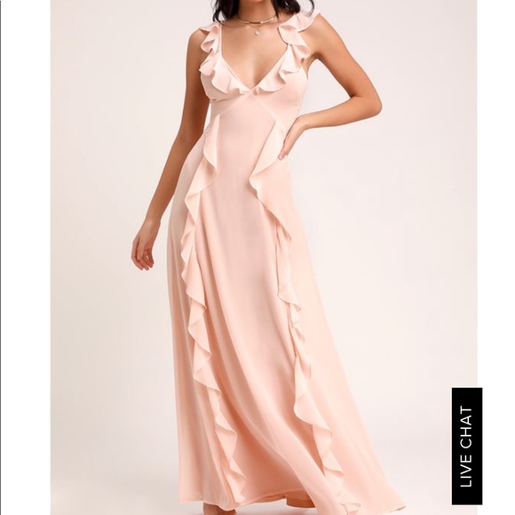 NWT Lulus Ruffled Maxi Dress - Picture 1 of 8